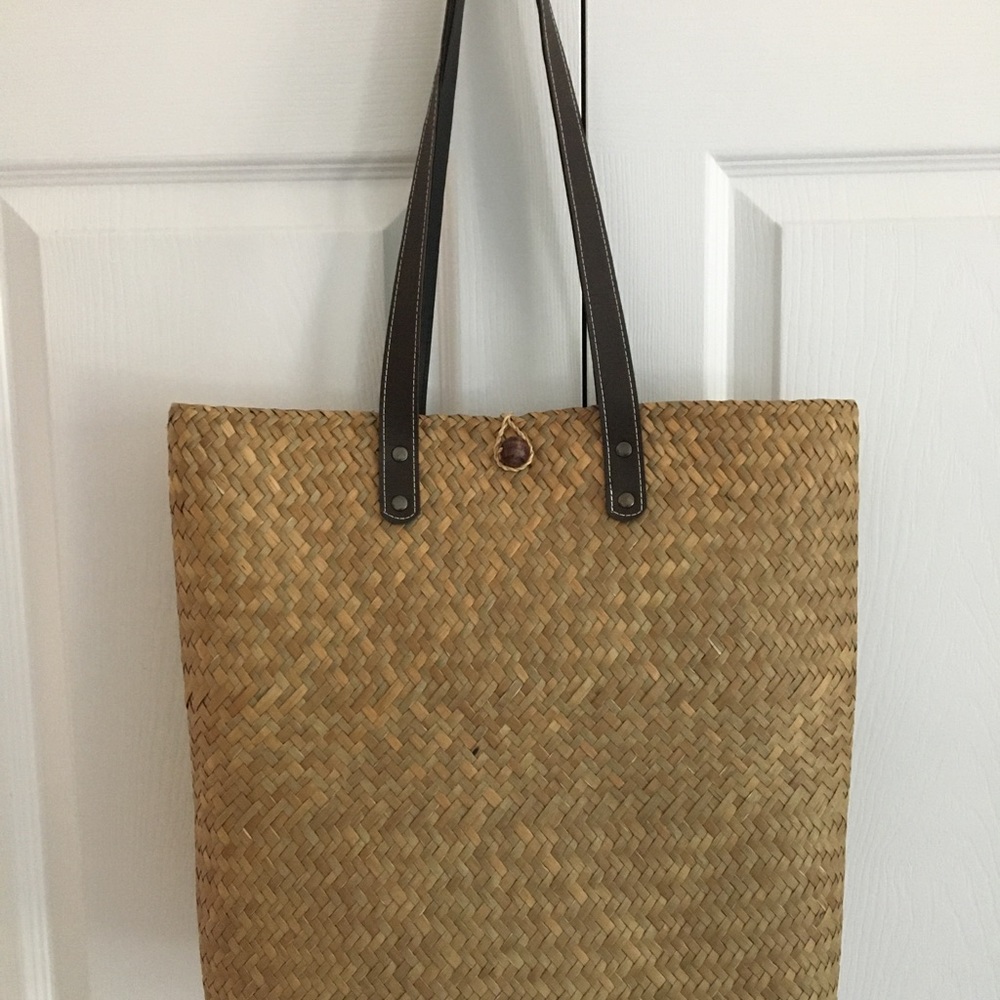Handmade Straw Tote, NEW